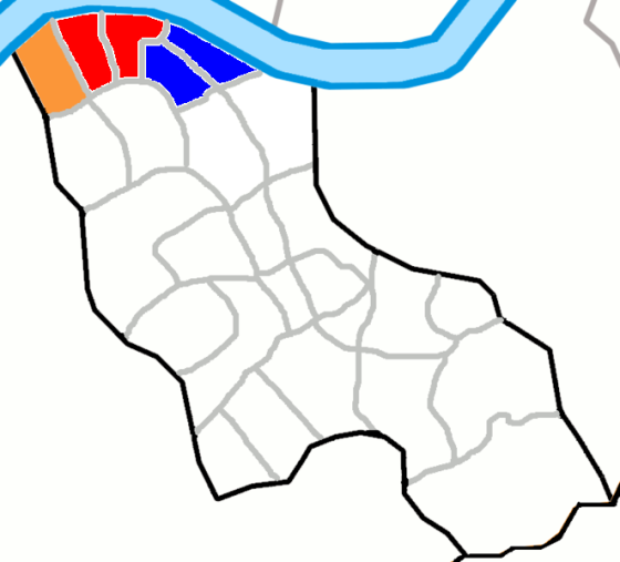 Orange : Sinsa-dong Red : Apgujeong-dong Blue : Cheongdam-dong